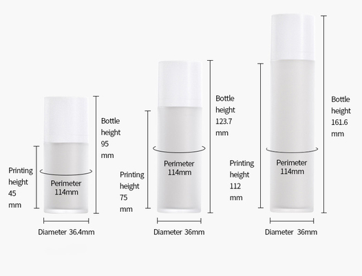 cosmetic frosted airless bottle 15ml 30ml 50ml lotion pump bottle
