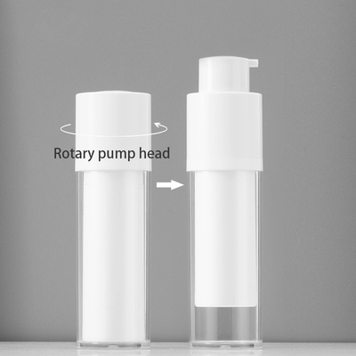 mini cosmetic empty bottle pp plastic 15ml 30ml 50ml airless pump bottle for skin care body lotion all white and clear