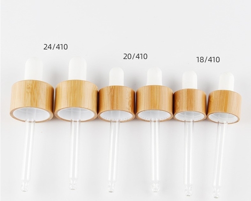 New Style 18mm20mm 24mm Bamboo Glass Droppers For Essential Oil Glass Bottles Ecofriendly Bamboo Cover Pipetting Lid