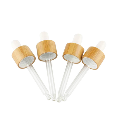 New Style 18mm20mm 24mm Bamboo Glass Droppers For Essential Oil Glass Bottles Ecofriendly Bamboo Cover Pipetting Lid