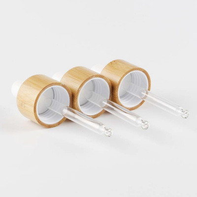 New Style 18mm20mm 24mm Bamboo Glass Droppers For Essential Oil Glass Bottles Ecofriendly Bamboo Cover Pipetting Lid