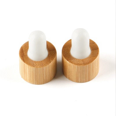 New Style 18mm20mm 24mm Bamboo Glass Droppers For Essential Oil Glass Bottles Ecofriendly Bamboo Cover Pipetting Lid