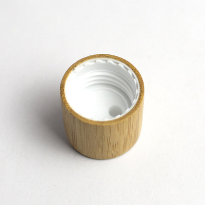 Wholesale 20/410 24/410 Bamboo Disc Cap Press Cap Flip Top Cap for Cosmetic Bottle Jar