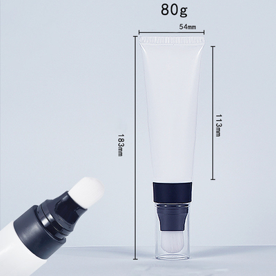 15ML / 80ML Custom brush head cosmetic hose PE  facial cleanser tube plastic package hose with brush