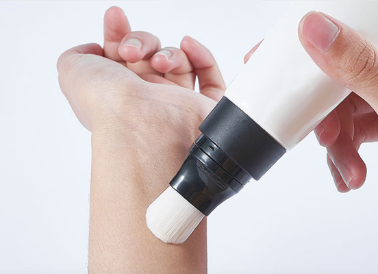15ML / 80ML Custom brush head cosmetic hose PE  facial cleanser tube plastic package hose with brush