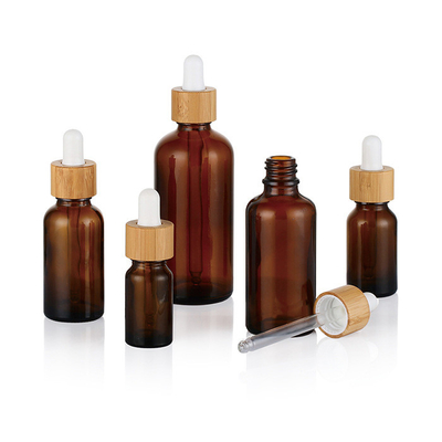 10ml-100ml Essential Oil Bottle 50ml Bamboo Lid White Porcelain/Amber Platinum Essential Oil Bottle Anti-theft Cap