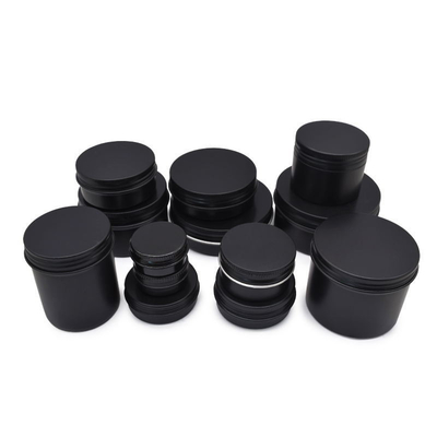 5ml --200ml Black Round Aluminum Can Christmas Candle Containers Empty Pomade Packaging Lip Balm Tin