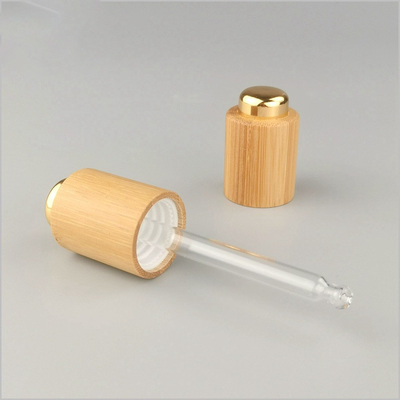 Bamboo wood press dropper cap pressure pump golden head cap 18/410 essential oil bottle pipette dropper cap