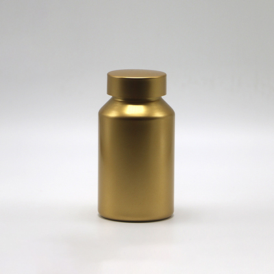 Gold 150ml PET Capsules Tablets Pills Bottle Plastic Medicine Bottle With Plastic Screw Cap