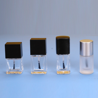 10ML Round square glass nail polish bottles black clear nail gel polish bottle，Lightproof Nail Polish Glass Bottle