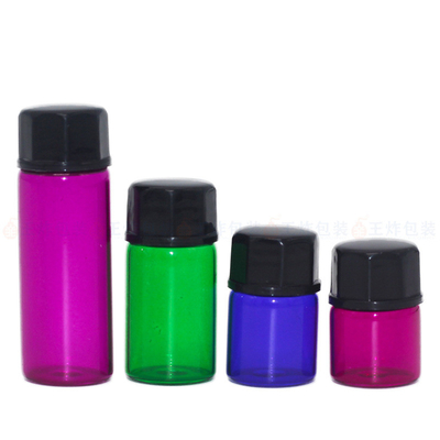 13mm glass bottle with plastic cap, mini essential oil sample bottle with octagonal cap
