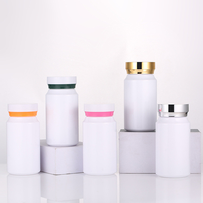 150cc Plastic bottle pharma grade plastic pill capsule bottle with golden cap