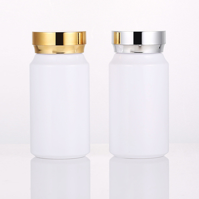 150cc Plastic bottle pharma grade plastic pill capsule bottle with golden cap