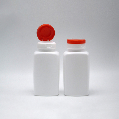 100ml 120ml 190ml HDPE Flip Top Cap Plastic Pill Capsule Bottle Custom square Healthcare Medicine Plastic Container