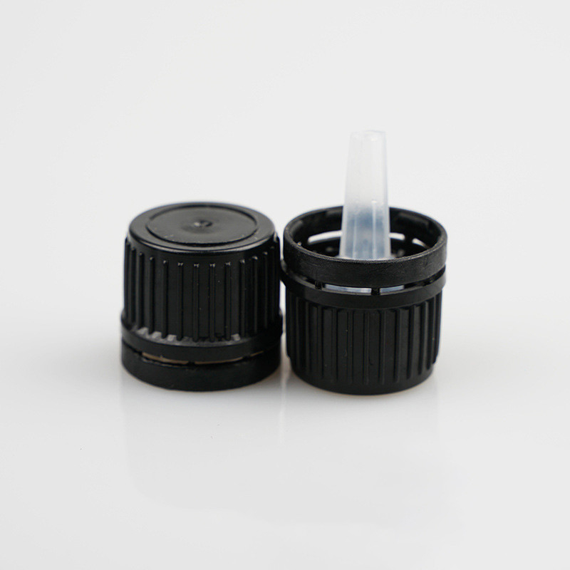 18/410 20/410 plastic orifice reducer tamper Cap for essential oil bottle, tamper resistant cap with stopper dropper