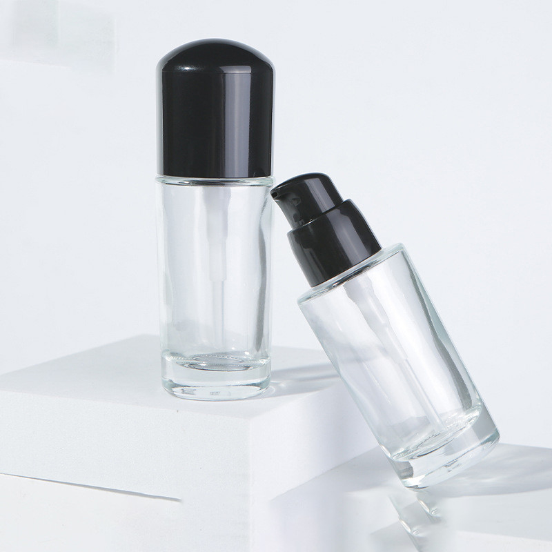 Cosmetic round square rectangle Violet matte black 30 50 100ml fragrance oil glass perfume bottle with spray pump cap