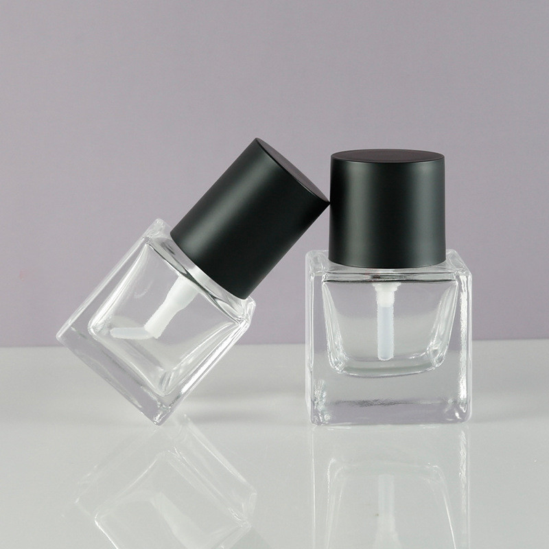 Cosmetic Packaging 30ml Square Clear Lotion Foundation Glass Bottle With Plastic Pump,15ml frosted perfume bottle