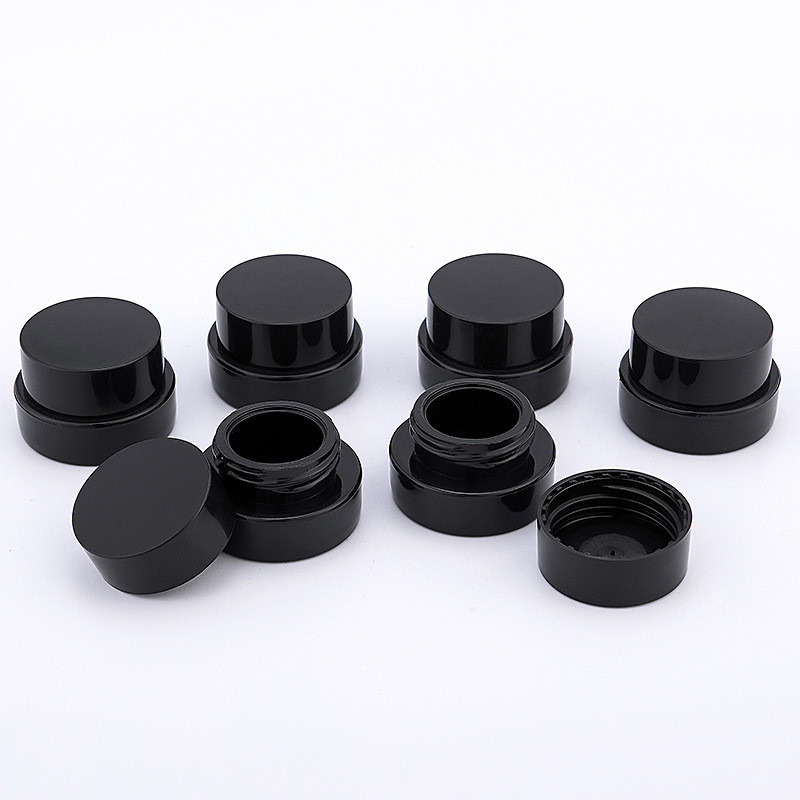 5g Thick Black UV Protection Small PP Jars with Lids 5ml Concentrate Jars for Wax Leaf Salve