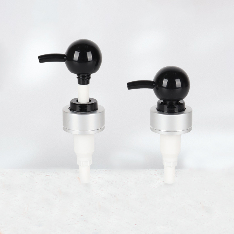 Ball Silver Ring 28mm Black Lotion Pump , 2cc Child Resistant Lotion Pump