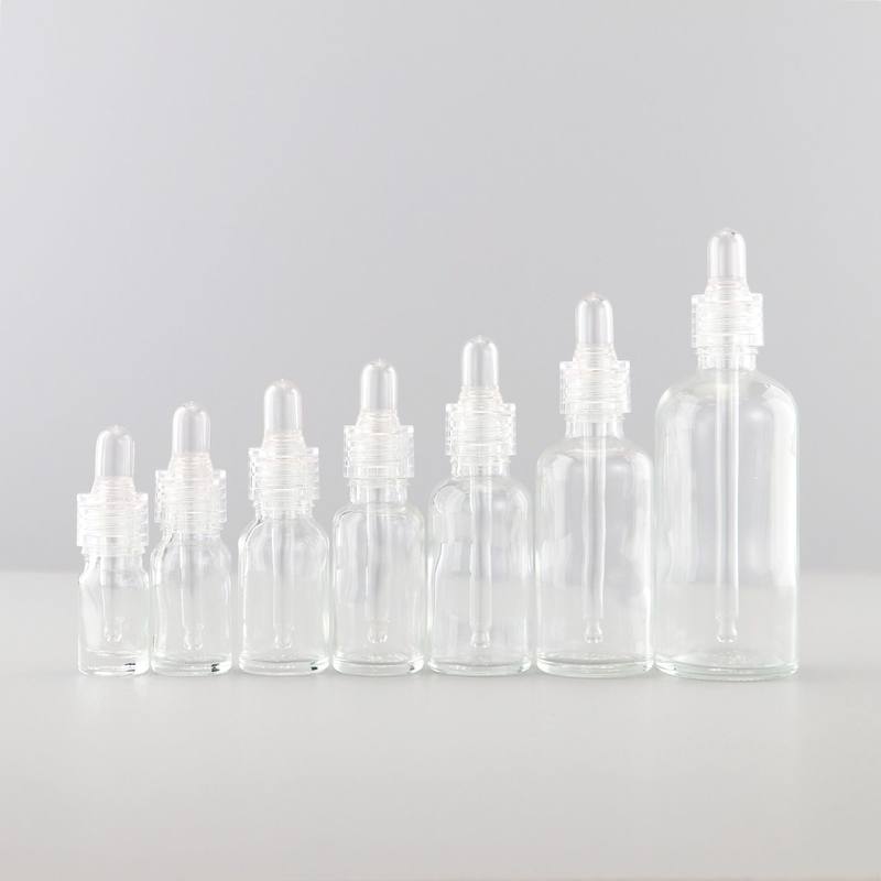 5ml-100ml Glass E Liquid Bottle With Dropper For Essential Oil CLEAR Pipette Empty Refillable Container