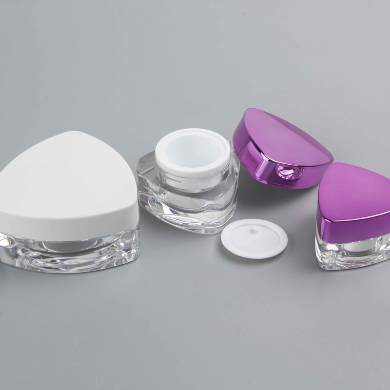 5g 10g 30g 50g Free Acrylic Samples Cream Jar Double Wall Nail Polish Plastic Container with Purple Screw Cap