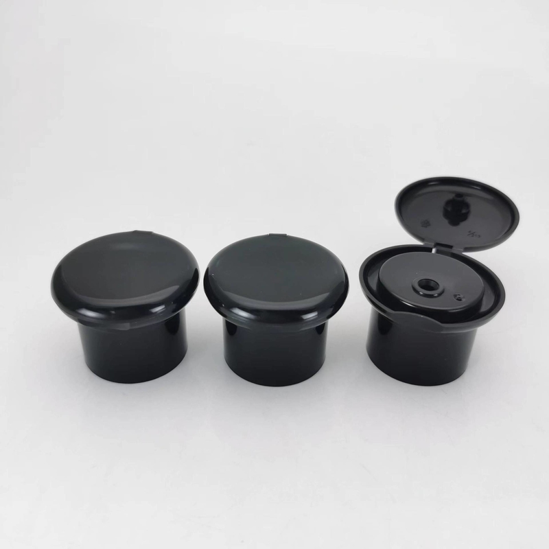 28mm 28-415 PP BLACK Flip Top Cap