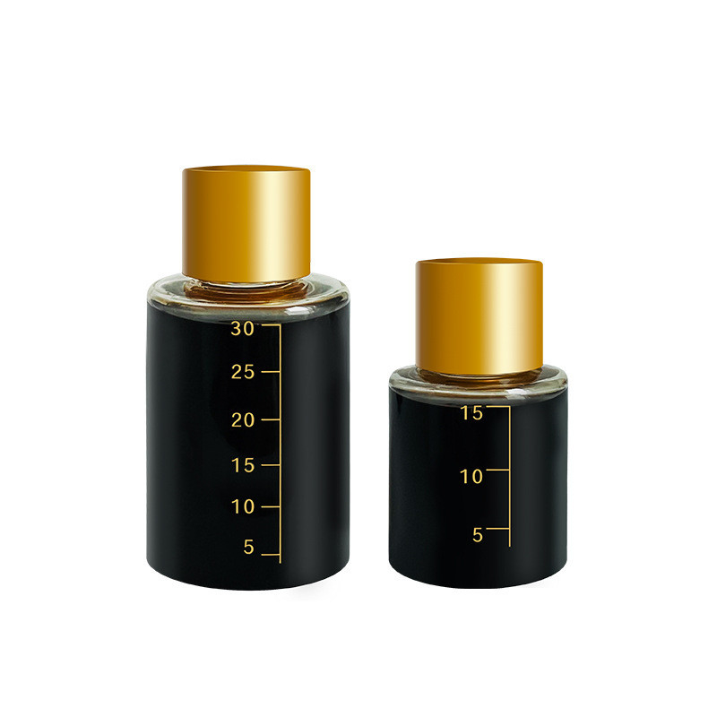 1fl oz Graduated Glass Volumetric Bottles with Gold screw cap