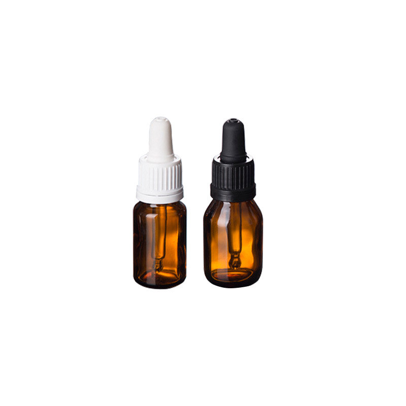 1/2 oz (15ml) AMBER Boston Round Glass Bottle