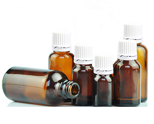 5-30ML amber essential oil bottle, 10ml glass bottle, white White anti-theft cap, can be customized to any color