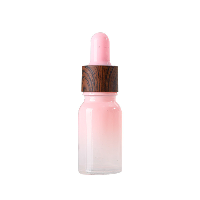 5ml 10ml 20ml 30ml Pink Essential Oil Glass Bottle Dropper With Wood Frosted Pipettes