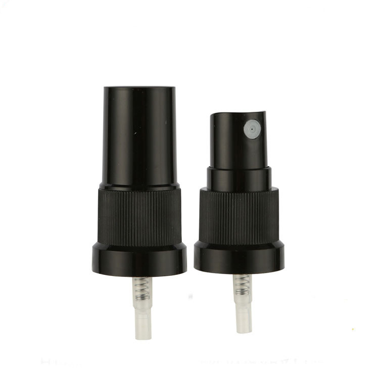 Mist sprayer Classic, DIN18, PP, black, ribbed, dose 0.10 ml, black overcap