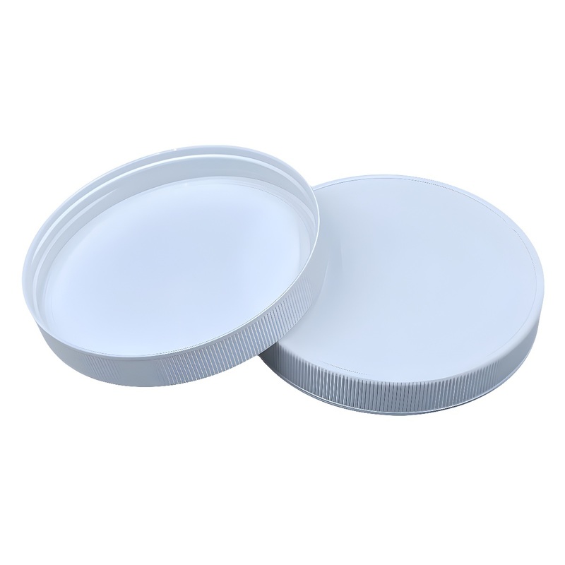 120/400 120MM White Polypropylene Unlined Ribbed Cap for 1000ML Bottle