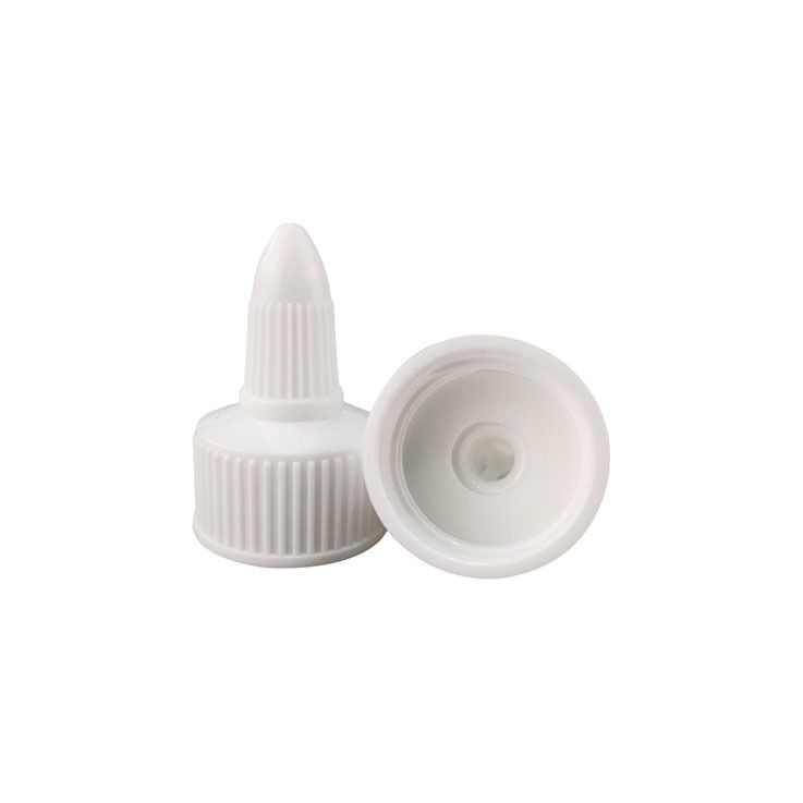 DISPENSING TWIST OPEN TWIST CLOSE CLOSURE: 20-410 WHITE RIB SIDE PP TWIST OPEN / CLOSE CLOSURE WITH LINER