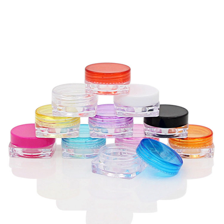 3g,5g,PET plastic mini jar square bottom cosmetic eye cream lipbalm jar