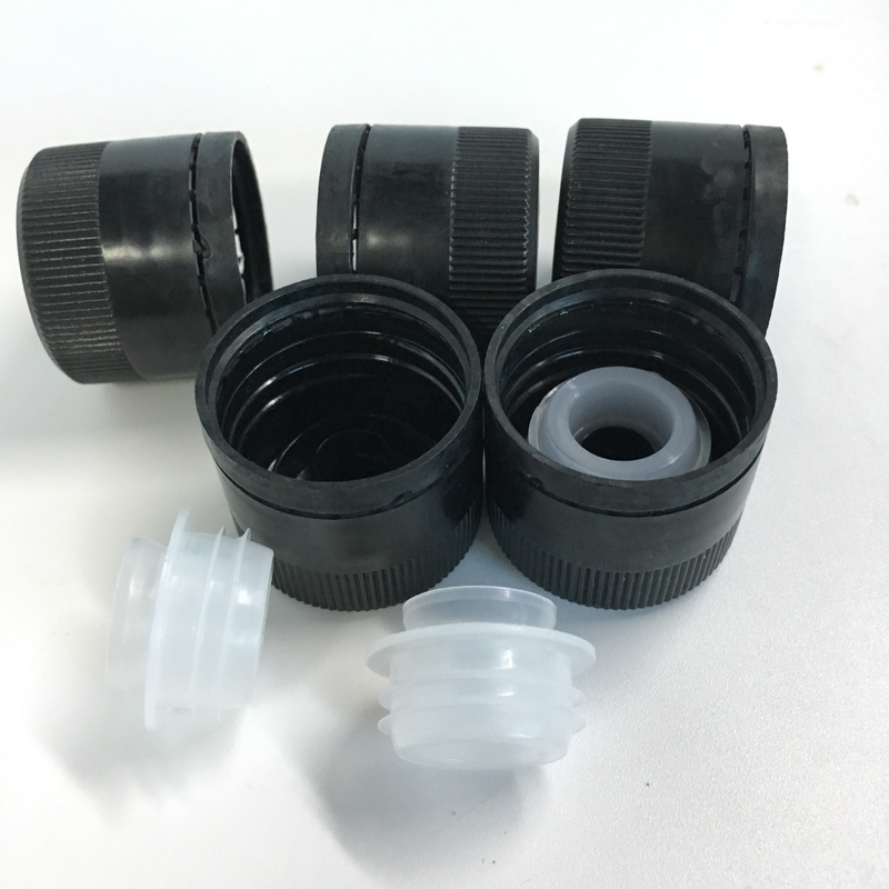 31-500 Black PP Plastic Tamper Evident Pourer Caps,31.5*24mm plastic cap with plastic insert for oil bottle