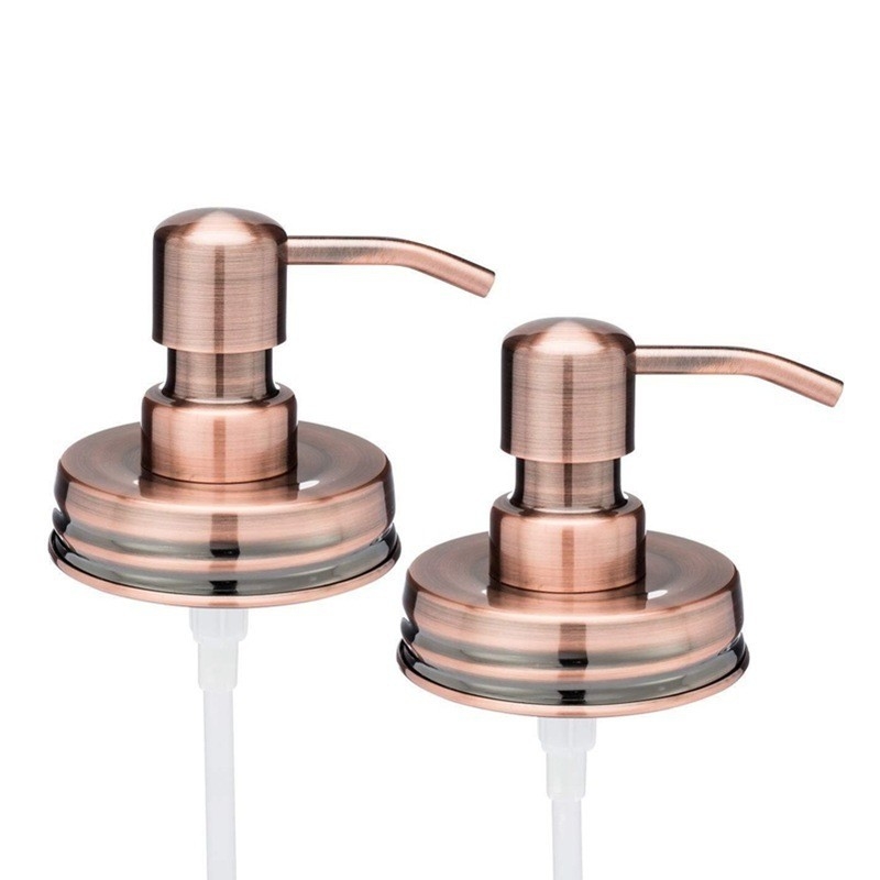304 stainless steel hand sanitizer pump, electroplated metal mason jar lid, lotion nozzle, soap dispenser pump head