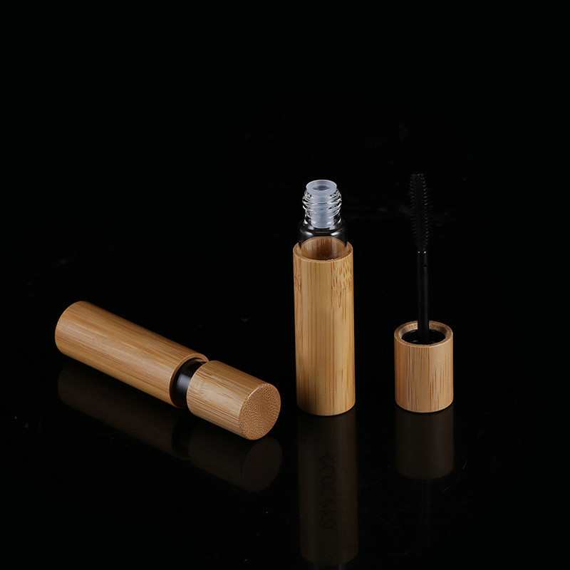 10ml empty bamboo mascara tube, mascara brush, bamboo growth liquid bottle