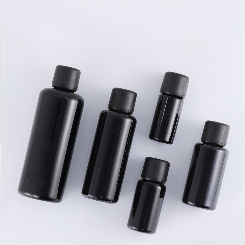 10ml 15ml，30ml 50ml  100ml pure black glass bottle, black essential oil bottle, medicine bottle