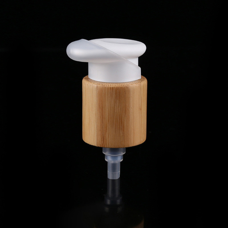 Spring pump, powder pump, cleanser essence lotion pump with bamboo wood