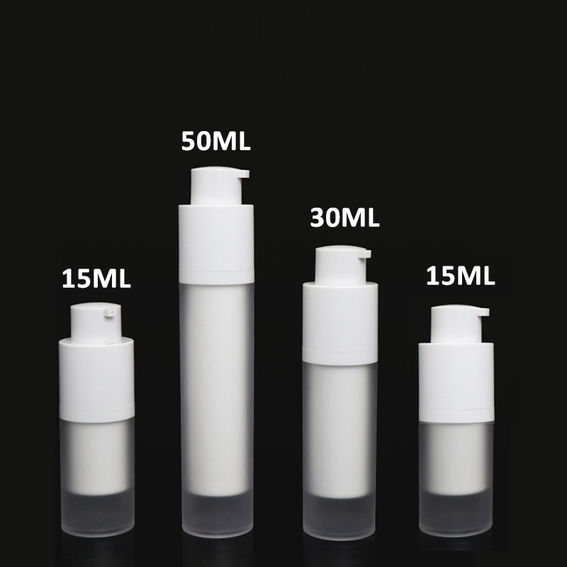 cosmetic frosted airless bottle 15ml 30ml 50ml lotion pump bottle