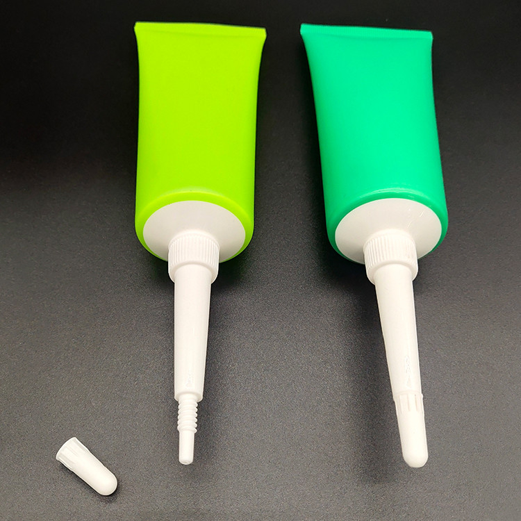 gel packaging tube with long nozzle cap