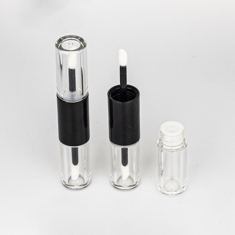 4ml*2 Double Sided Lip Gloss Tube 2022 Private Label Lip Glaze Tubes 8ml Clear Double End Lip Gloss Tubes With Brush